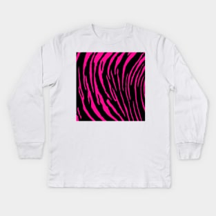 Pink Tiger Stripes Kids Long Sleeve T-Shirt